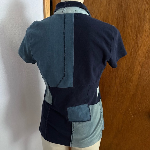 POLO RALPH LAUREN sz M Skinny Polo Blue Patchwork Embroidery - Picture 4 of 13